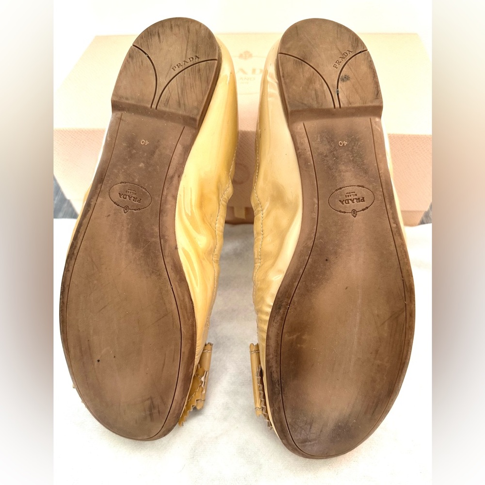 Prada Calzature Nappa Vernice Ballerina Flats Shoes - size 40/9 - Picture 8 of 8
